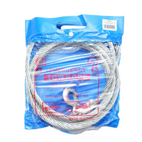 Cavo/fune in acciaio per verricello con spessore di 12 mm e lunghezza di 4 m, gancio e anello per il traino o il sollevamento