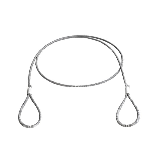 Cavo/fune in acciaio per verricello con spessore di 14 mm e lunghezza di 5 m con anelli per il traino o il sollevamento