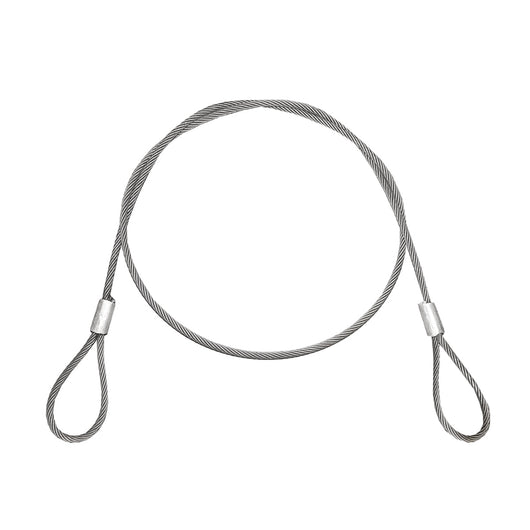 Cavo/fune in acciaio per verricello con spessore di 16 mm e lunghezza di 4 m con anelli per il traino o il sollevamento