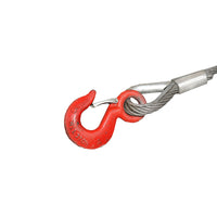 Cavo/fune in acciaio per verricello con spessore di 16 mm e lunghezza di 4 m, gancio e anello per il traino o il sollevamento