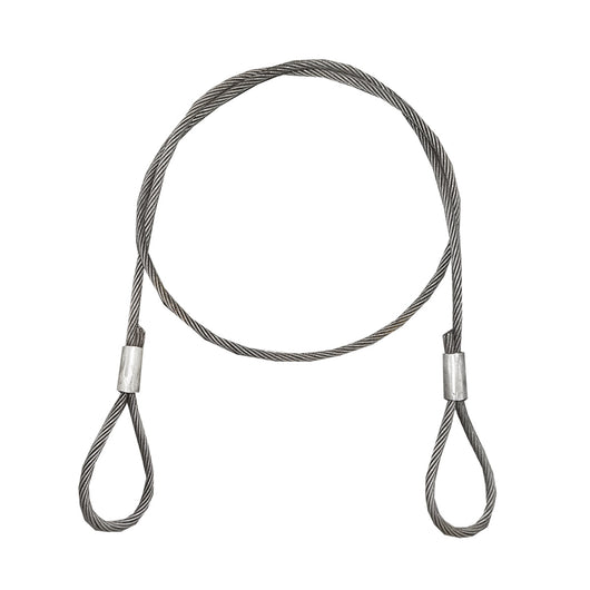 Cavo/fune in acciaio per verricello con spessore di 18 mm e lunghezza di 4 m con anelli per il traino o il sollevamento