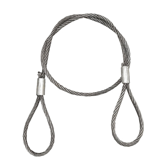 Cavo/fune in acciaio per verricello con spessore di 24 mm e lunghezza di 4 m con anelli per il traino o il sollevamento