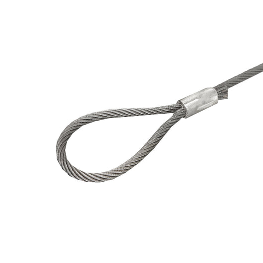 Cavo/fune in acciaio per verricello con spessore di 24 mm e lunghezza di 4 m con anelli per il traino o il sollevamento