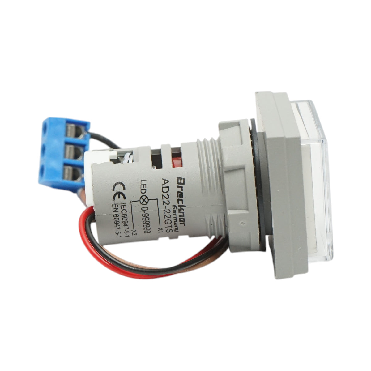 Contatore digitale a LED bianco 0-999999, 220V/380V AC Ø 22mm Breckner Germany