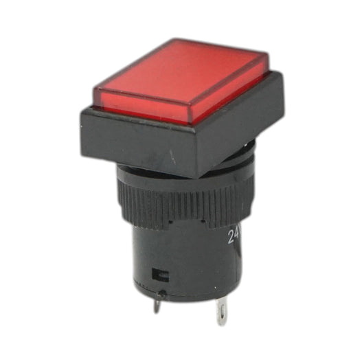 Indicatore di segnale industriale LED rosso 24V Ø 16mm quadrato Breckner Germany