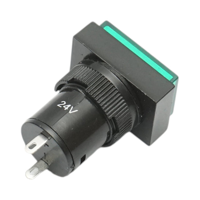 Indicatore di segnale industriale LED verde 24V Ø 16mm quadrato Breckner Germany