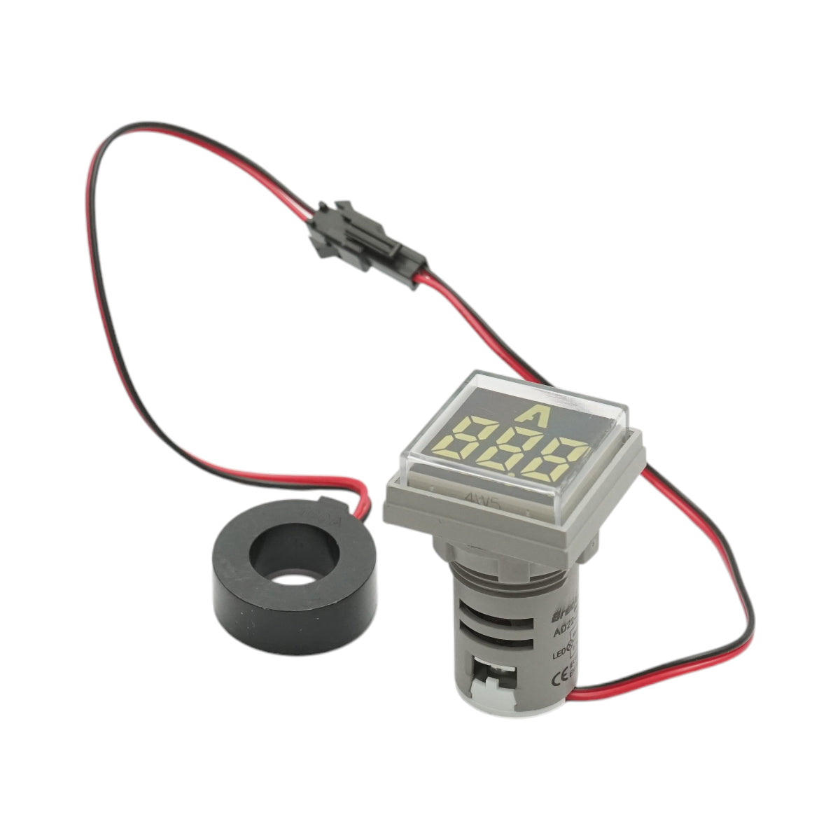 Indicatore digitale amperometro a LED bianco 0-100A, 220V/380V Ø 22mm Breckner Germany