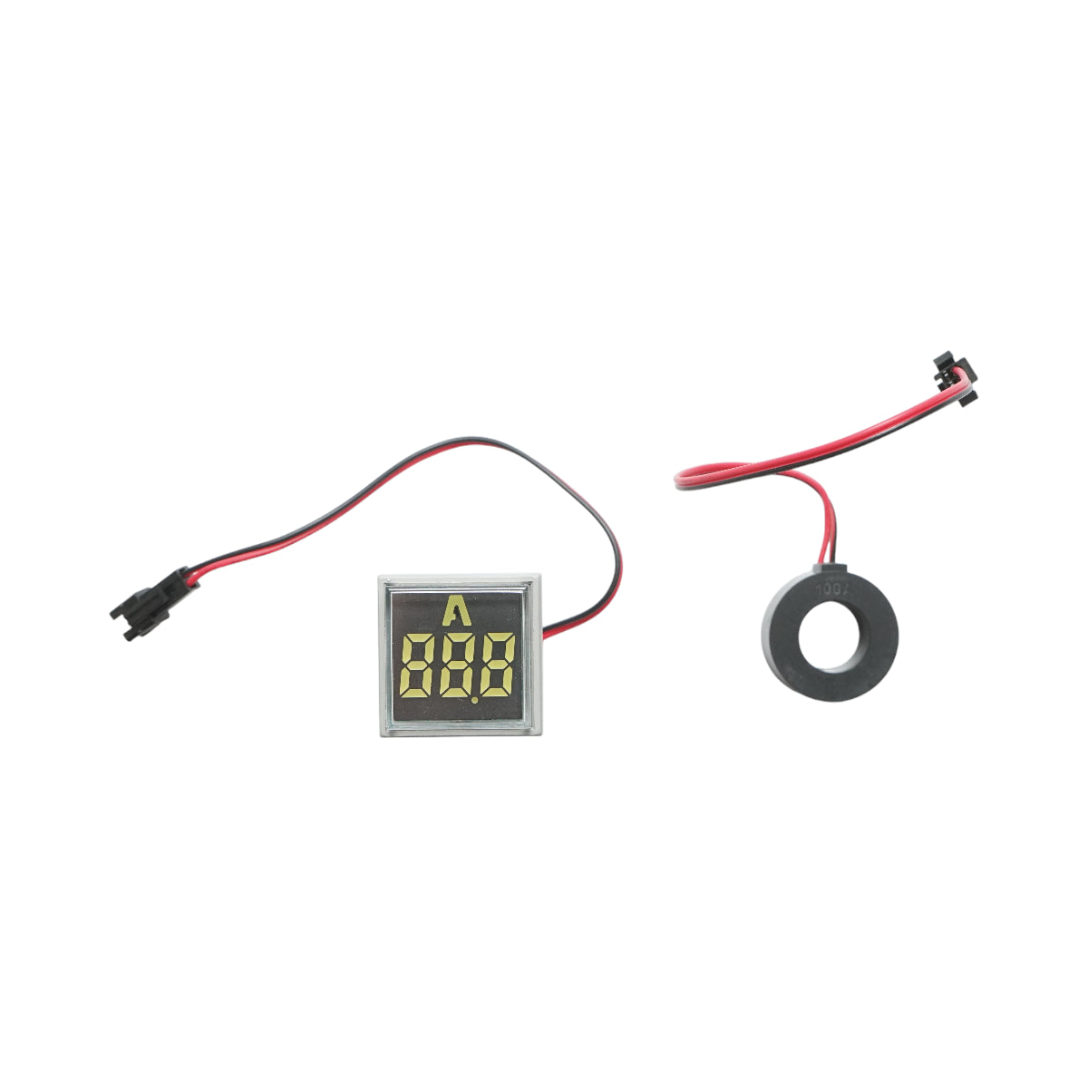 Indicatore digitale amperometro a LED bianco 0-100A, 220V/380V Ø 22mm Breckner Germany