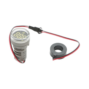 Indicatore digitale amperometro a LED bianco 0-100A, 220V/380V Ø 22mm Breckner Germany