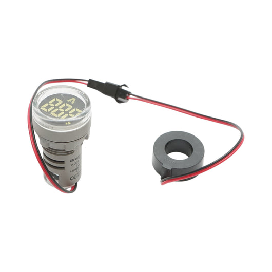 Indicatore digitale amperometro a LED bianco 0-100A, 220V/380V Ø 22mm Breckner Germany