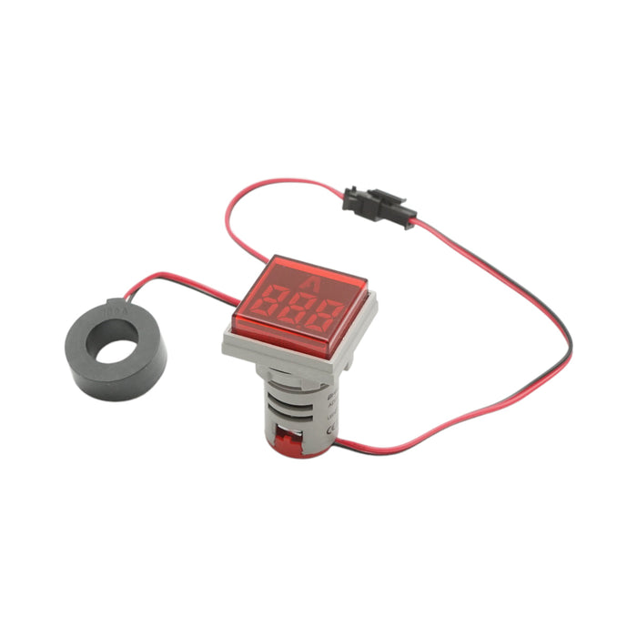 Indicatore digitale amperometro a LED rosso 0-100A, 220V/380V Ø 22mm Breckner Germany