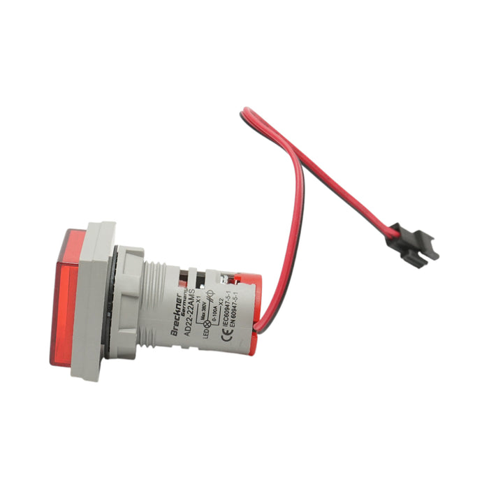 Indicatore digitale amperometro a LED rosso 0-100A, 220V/380V Ø 22mm Breckner Germany