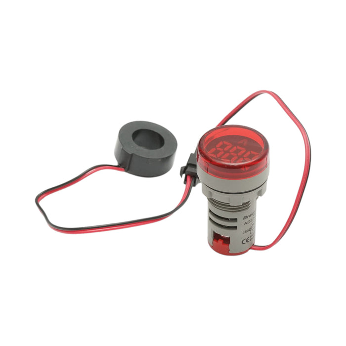 Indicatore digitale amperometro a LED rosso 0-100A, 220V/380V Ø 22mm Breckner Germany