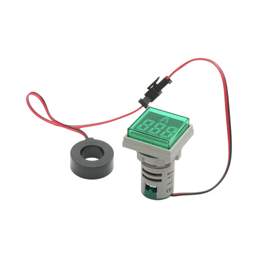 Indicatore digitale amperometro a LED verde 0-100A, 220V/380V Ø 22mm Breckner Germany