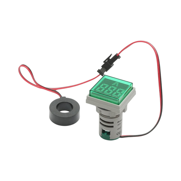 Indicatore digitale amperometro a LED verde 0-100A, 220V/380V Ø 22mm Breckner Germany