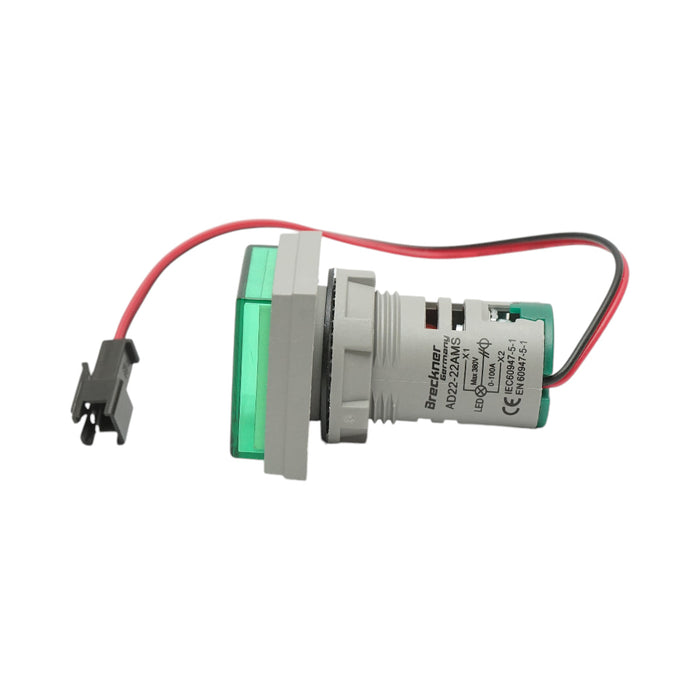 Indicatore digitale amperometro a LED verde 0-100A, 220V/380V Ø 22mm Breckner Germany
