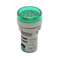 Indicatore digitale amperometro a LED verde 50-500V AC Ø 22mm Breckner Germany