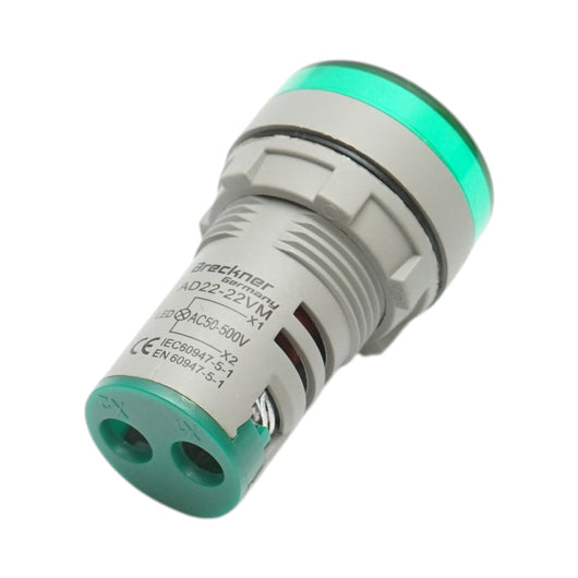 Indicatore digitale amperometro a LED verde 50-500V AC Ø 22mm Breckner Germany