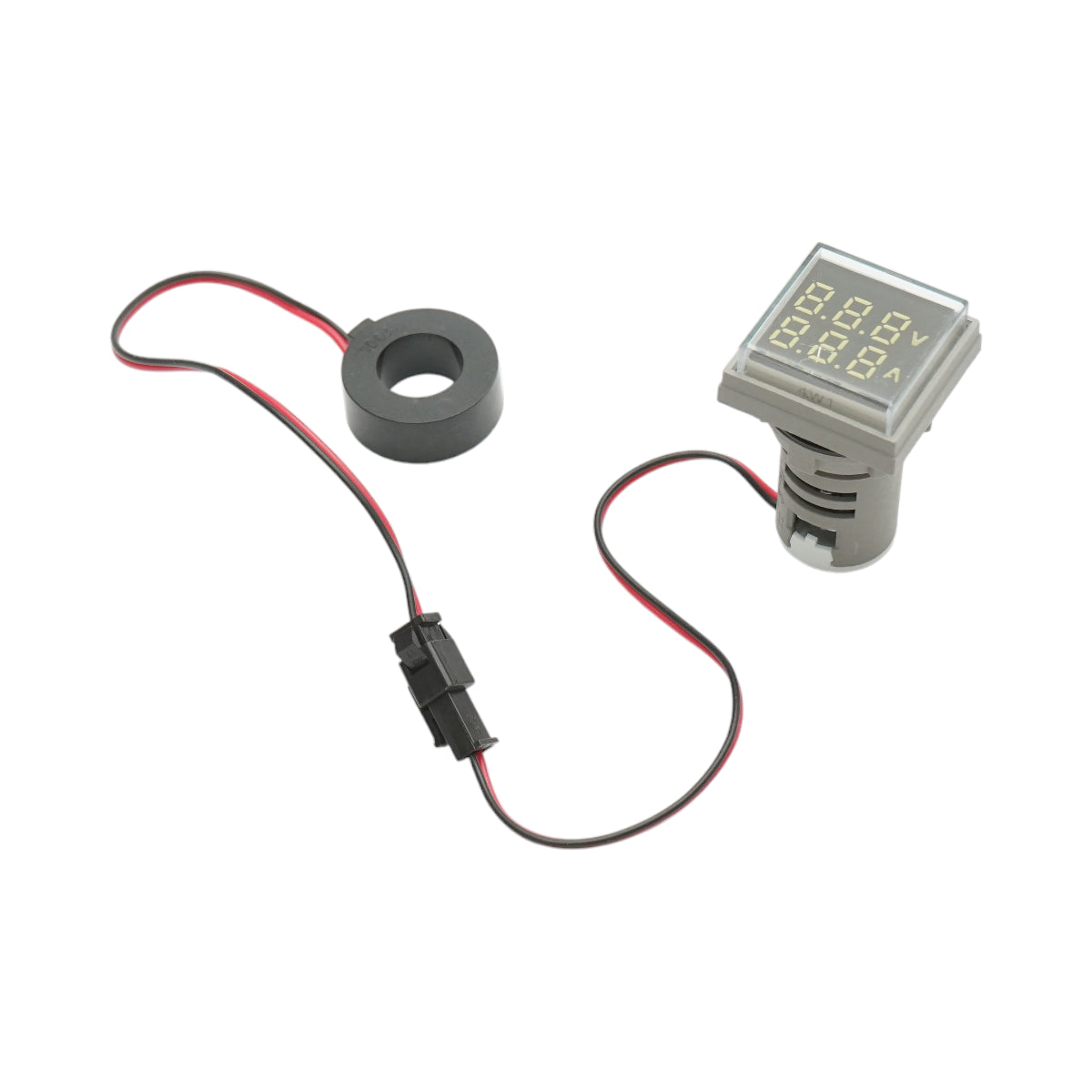 Indicatore digitale amperometro e voltmetro LED bianco 0-100A/50-500V AC Ø 22mm Breckner Germany