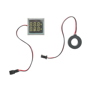 Indicatore digitale amperometro e voltmetro LED bianco 0-100A/50-500V AC Ø 22mm Breckner Germany