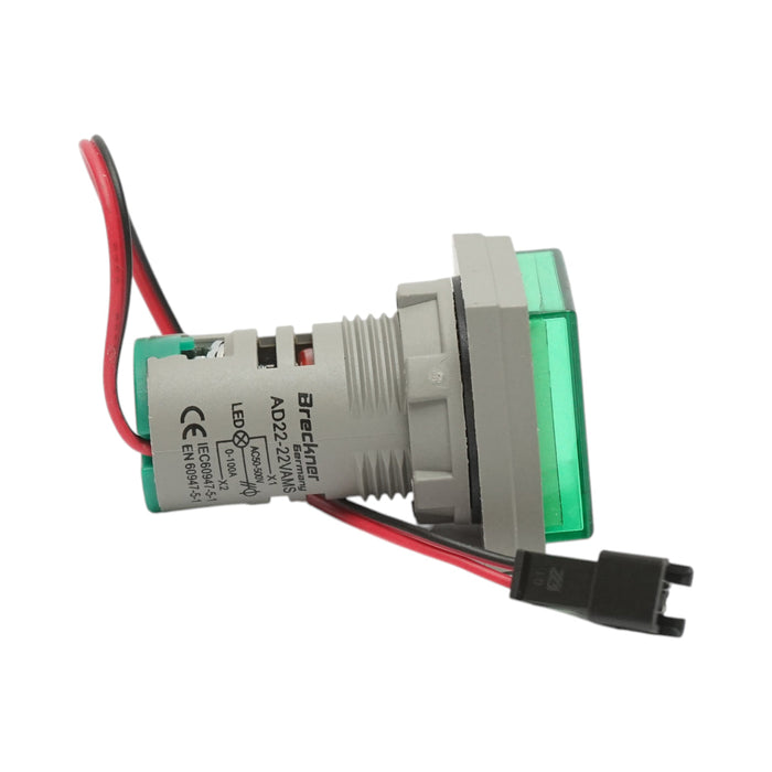 Indicatore digitale amperometro e voltmetro LED bianco 0-100A/50-500V AC Ø 22mm Breckner Germany