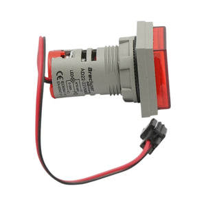 Indicatore digitale amperometro e voltmetro LED rosso 0-100A/50-500V AC Ø 22mm Breckner Germany