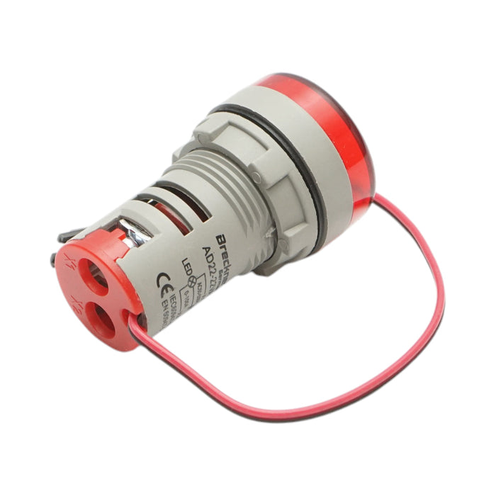 Indicatore digitale amperometro e voltmetro LED rosso 0-100A/50-500V AC Ø 22mm Breckner Germany