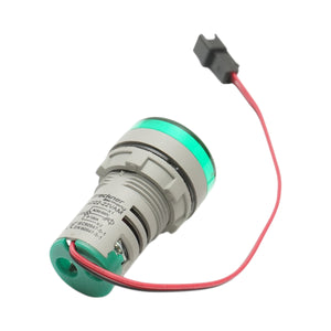Indicatore digitale amperometro e voltmetro LED verde 0-100A/50-500V AC Ø 22mm Breckner Germany