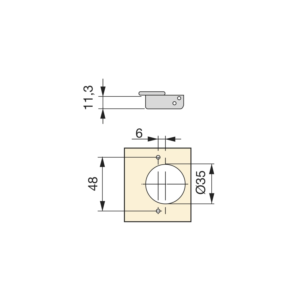 Emuca Kit cerniera collo dritto X92N e basetta, Basetta a vite, Nichelato, Acciaio, 20 u.