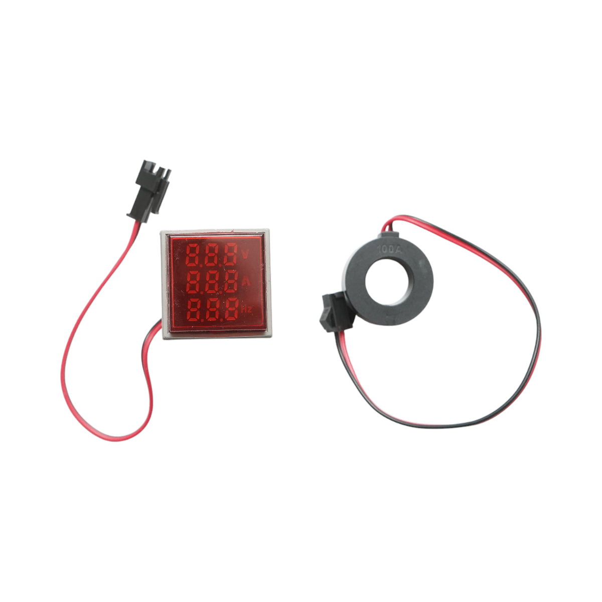 Indicatore digitale di frequenza, amperometro, voltmetro LED rosso 0-99Hz/0-100A/50-500V AC Ø 22mm Breckner Germany
