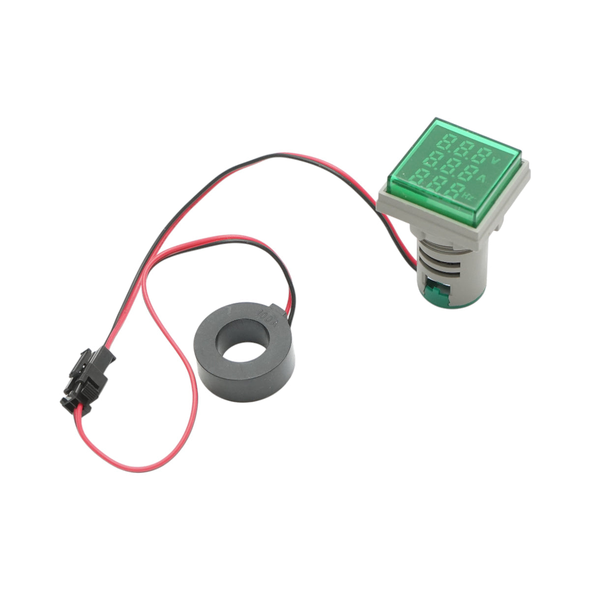 Indicatore digitale di frequenza, amperometro, voltmetro LED verde 0-99Hz/0-100A/50-500V AC Ø 22mm Breckner Germany