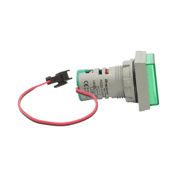 Indicatore digitale di frequenza, amperometro, voltmetro LED verde 0-99Hz/0-100A/50-500V AC Ø 22mm Breckner Germany