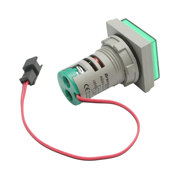 Indicatore digitale di frequenza, amperometro, voltmetro LED verde 0-99Hz/0-100A/50-500V AC Ø 22mm Breckner Germany