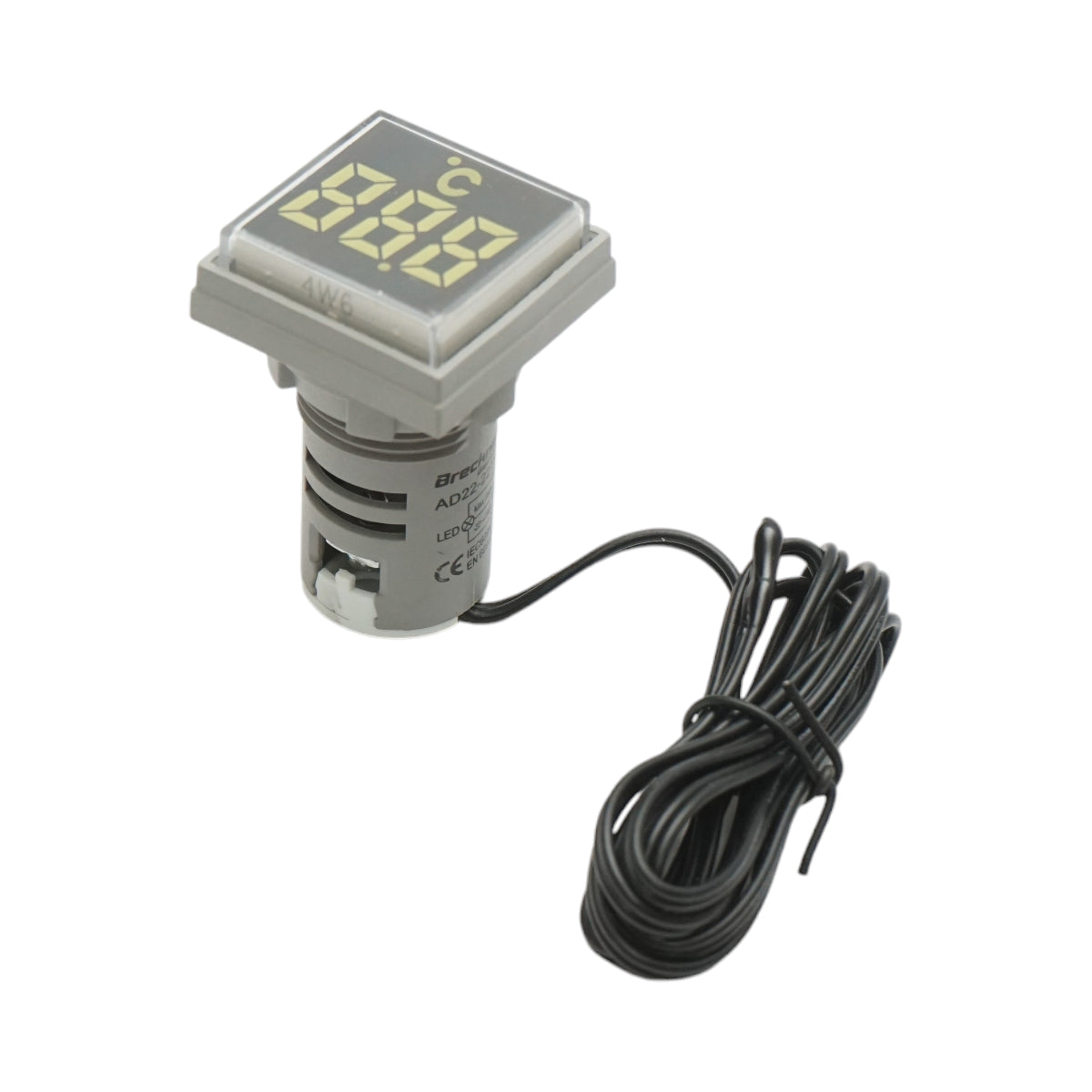 Indicatore digitale di temperatura con sonda LED bianca 220V/380V AC Ø 22mm Breckner Germany