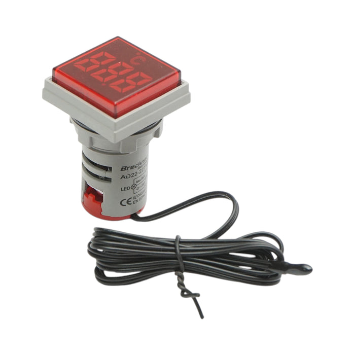 Indicatore digitale di temperatura con sonda LED rossa 220V/380V AC Ø 22mm Breckner Germany