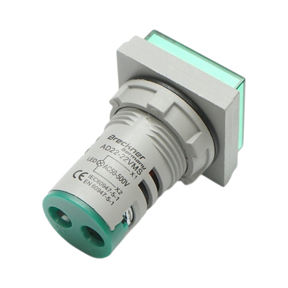 Indicatore digitale voltmetro a LED verde 50-500V AC Ø 22mm Breckner Germany