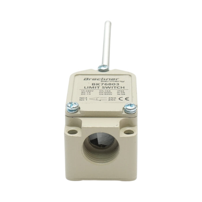 Interruttore di fine corsa con asta a molla – 380V / 1NO + 1NC / IP66 Breckner Germany