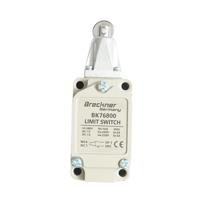 Interruttore di fine corsa con rullo orizzontale – 380V / 1NO + 1NC / IP66 Breckner Germany