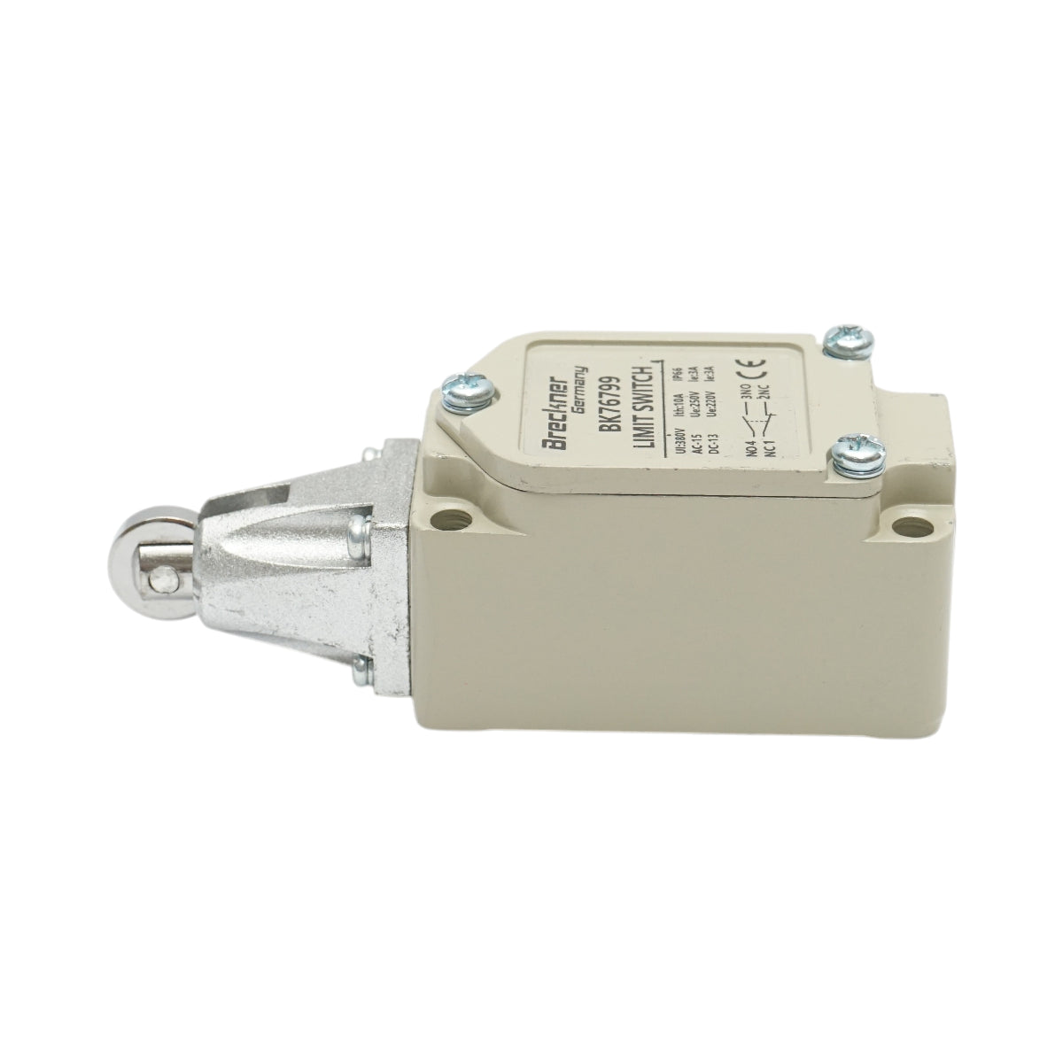 Interruttore di fine corsa con rullo verticale – 380V / 1NO + 1NC / IP66 Breckner Germany