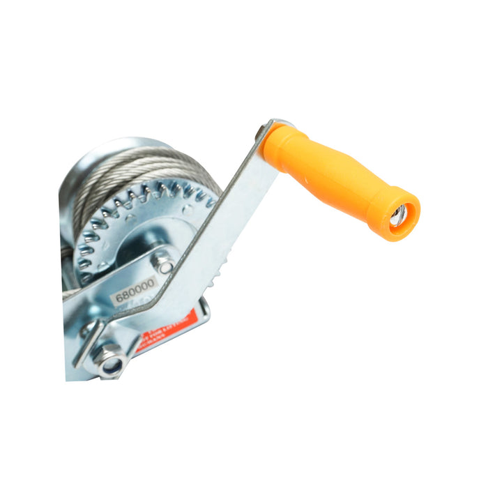 Verricello manuale Hoteche – 270 kg con tamburo e cavo da 4,5 mm / 8 m