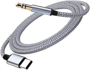 Cavo USB-C da 1,2 m - Argento - Altoparlanti Stereo - Qualità Audio Elevata - Adatto per Smartphone e Tablet