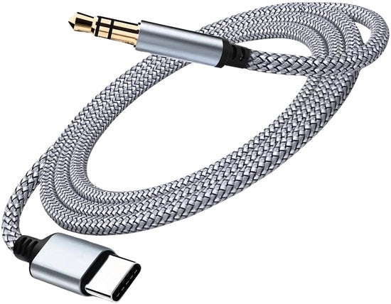 Cavo USB-C da 1,2 m - Argento - Altoparlanti Stereo - Qualità Audio Elevata - Adatto per Smartphone e Tablet