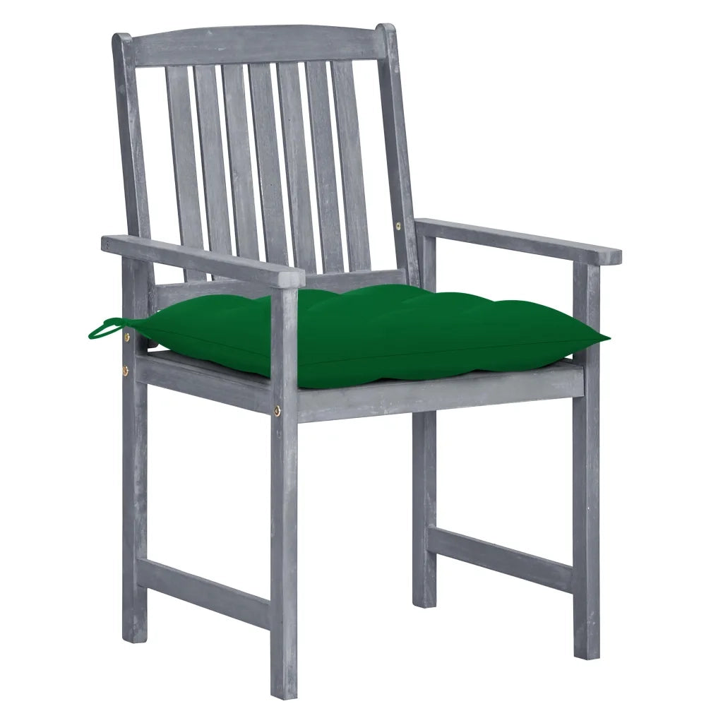 Sedie da Giardino con Cuscini 2 pz in Massello di Acacia Grigio 3061261