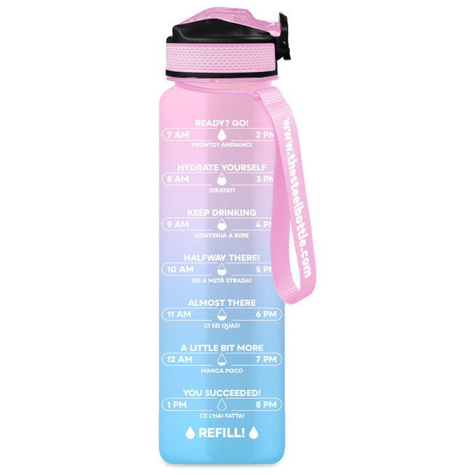 The Steel Bottle Borraccia Uso Quotidiano 1000 ml Tritan Blu Rosa