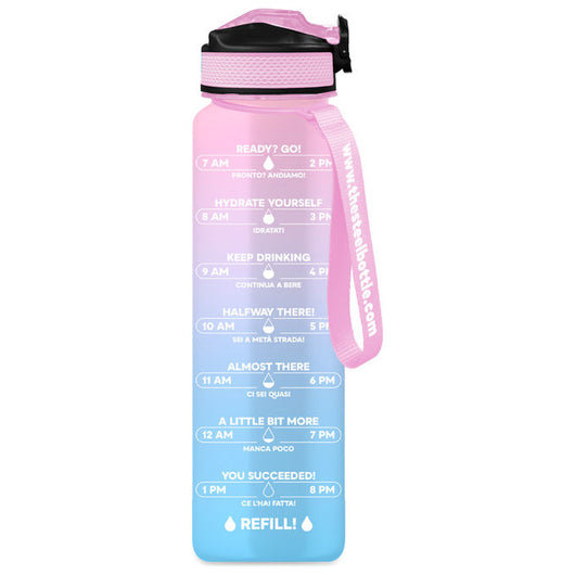 The Steel Bottle Borraccia Uso Quotidiano 1000 ml Tritan Blu Rosa