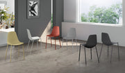 Sedia Frida Design Moderno in Polipropilene con Gambe in Metallo - Seduta Ergonomica per Arredo Interni Casa Ufficio - Colore Bianco