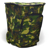 Zaino portafunghi verde mimetico con cesta Gerla in vimini per raccolta castagne