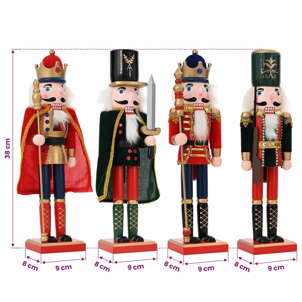 Schiaccianoci di Natale TURKU 4 pz Rosso e Nero 38 cm 42050869