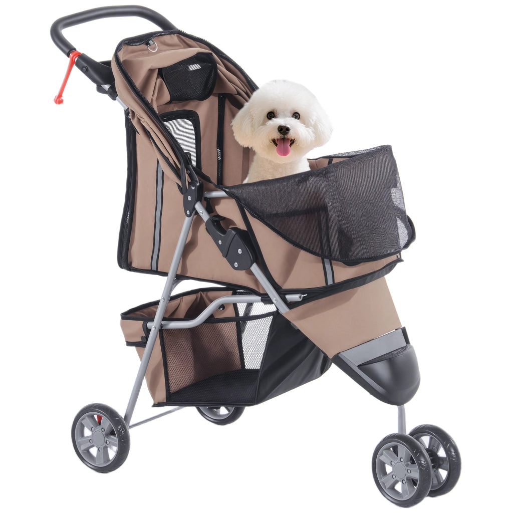 Carrello per Piccoli Animali con Cestino ¨C zephmum ¨C Marrone 75x45x97 cm