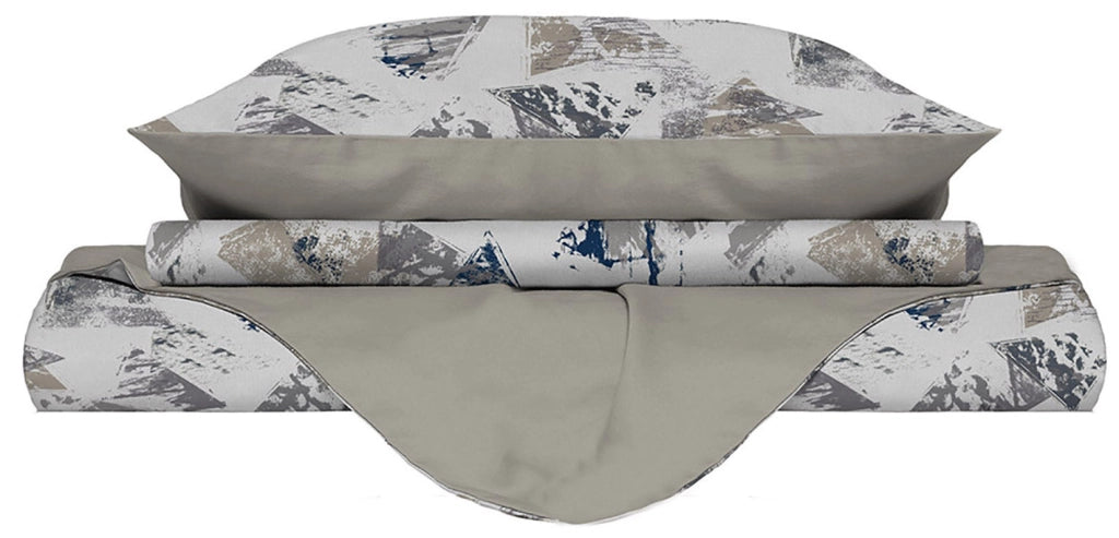 Copripiumino 1 Piazza e Mezzo con Federe Stampato in Microfibra Urban Blu